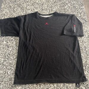 Nike Jordan Vintage Men's Black Short Sleeve Cotton Shirt